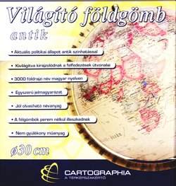 Földgömb,30cm,vil.,antik,műanyagtalppal Földgömb,30cm,vil.,antik,műanyagtalppal