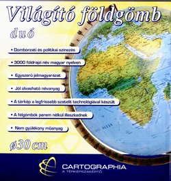 Földgömb,30cm,világító,duó,műanyagtalppal Földgömb,30cm,világító,duó,műanyagtalppal