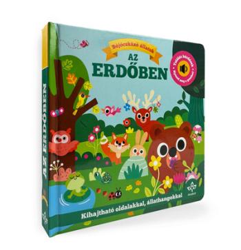 Bújócskázó állatok az erdőben - Találós kérdések kihajtható oldalakkal, állathangokkal - Nyomd meg a gombot! 1.Kép