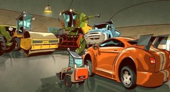 Turbó Brúnó és Rendőr Ernő (Garázs bagázs) - Diafilm 1.Kép