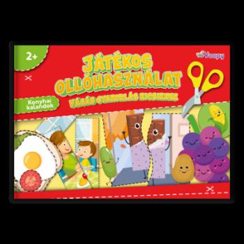 Játékos ollóhasználat - Vágás gyakorlás kicsiknek - Konyhai kalandok 1.Kép