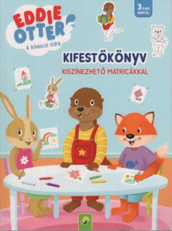 Eddie Otter: Kifestőkönyv kiszínezhető matricákkal (kék) 1.Kép