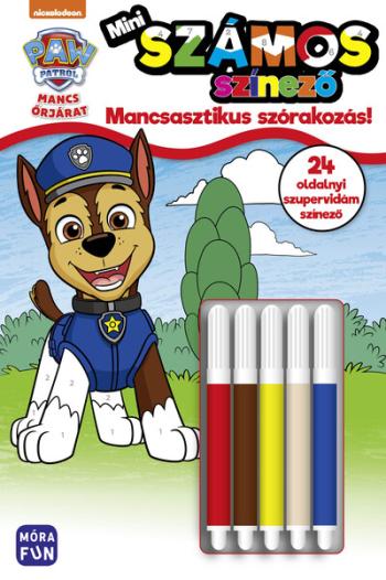 Mancs Őrjárat: Mini számos színező - Mancsasztikus szórakozás! - 24 oldalnyi szuper vidám színező, 5 darab filctollal 1.Kép
