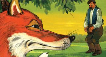 Róka, medve és szegényember - Diafilm 1.Kép