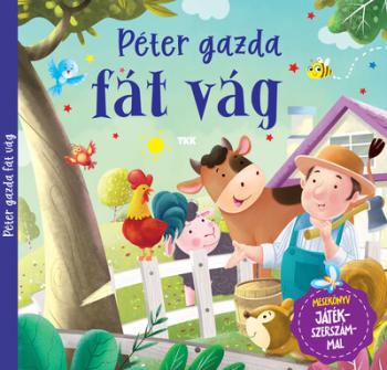 Péter gazda fát vág Kép