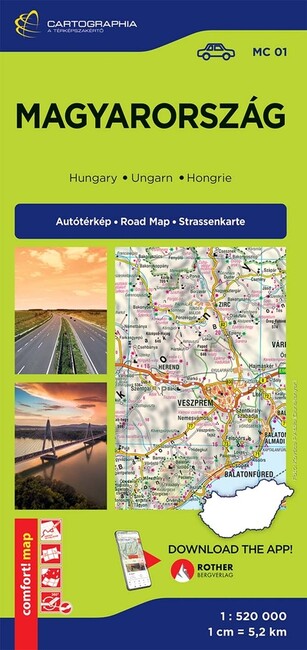 Magyarország comfort térkép (1:520 000) - 2025 Kép