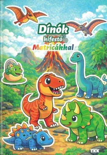 Dínók kifestő - Matricákkal Kép