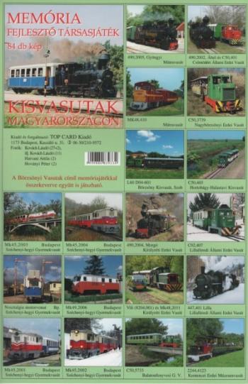 Kisvasutak Magyarországon - Memória fejlesztő társasjáték 84 db kép (1 kihajtható lap) Kép