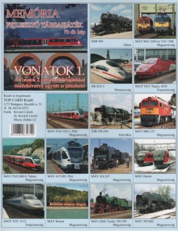 VONATOK 1. - Memória fejlesztő társasjáték 70 kép (1 kihajtható lap) Kép