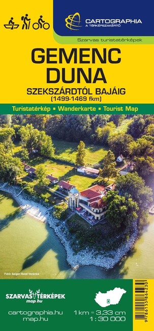 Gemenc / Duna (Szekszárd-Baja) turista-, kerékpáros- és vízisport térkép Kép